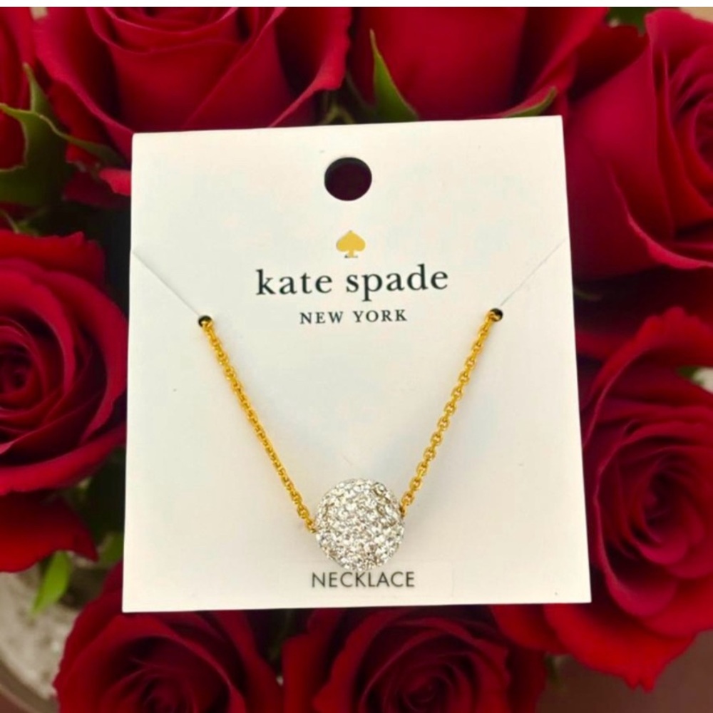 kate spade Gold Chain Necklace with Crystal Pavé Ball Pendant